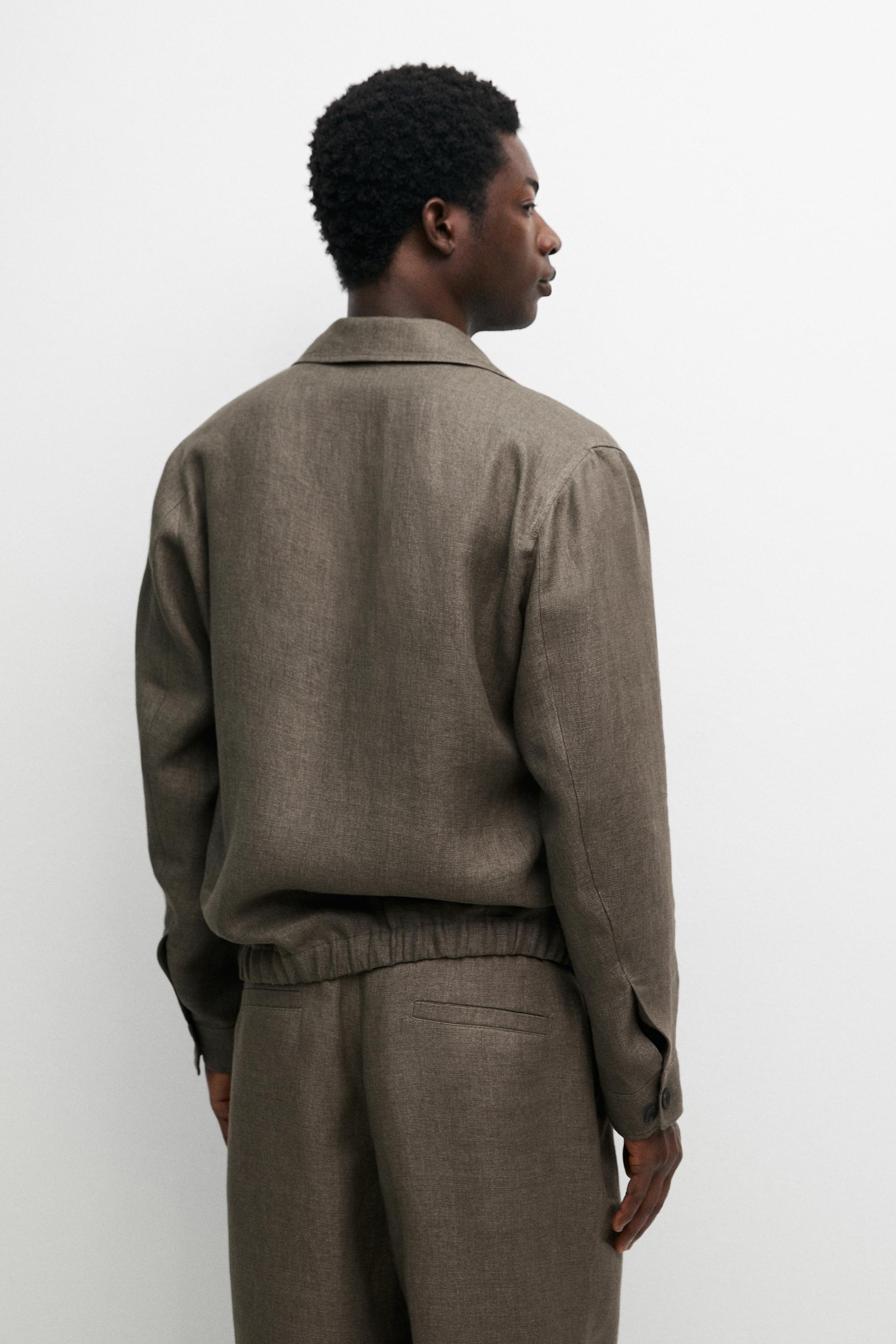 Blouson en lin délavé total look