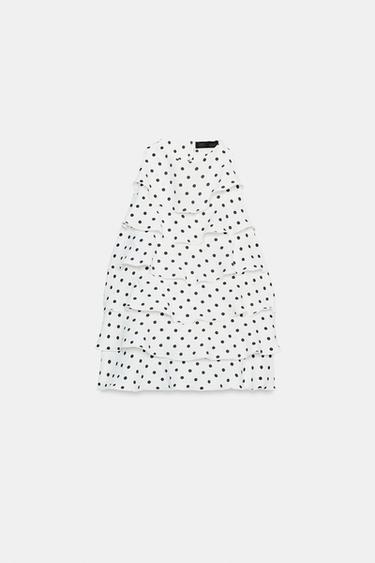 TOP HALTER À POIS - Blanc / Noir de Zara - Image 7