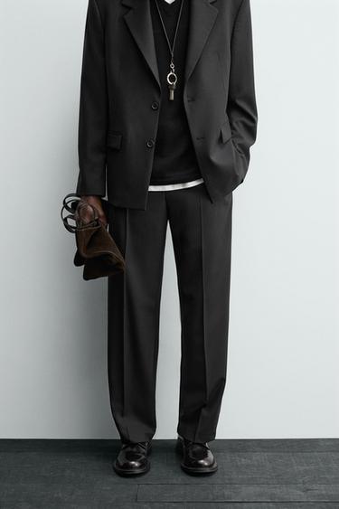 PANTALON DE COSTUME STRUCTURÉ - Gris anthracite de Zara - Image 1