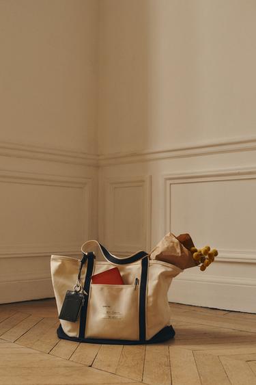 حقيبة تسوق بهيكل متباين - خَام by Zara