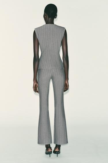 GILET CHEVRON ÉVASÉ - Gris de Zara - Image 3