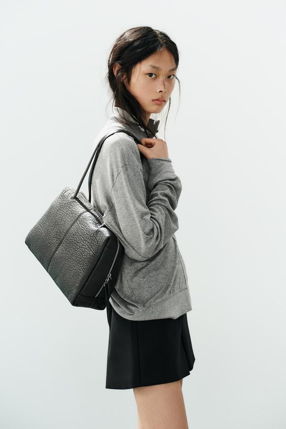 LEATHER SHOULDER BAG - Black by Zara - Image 0