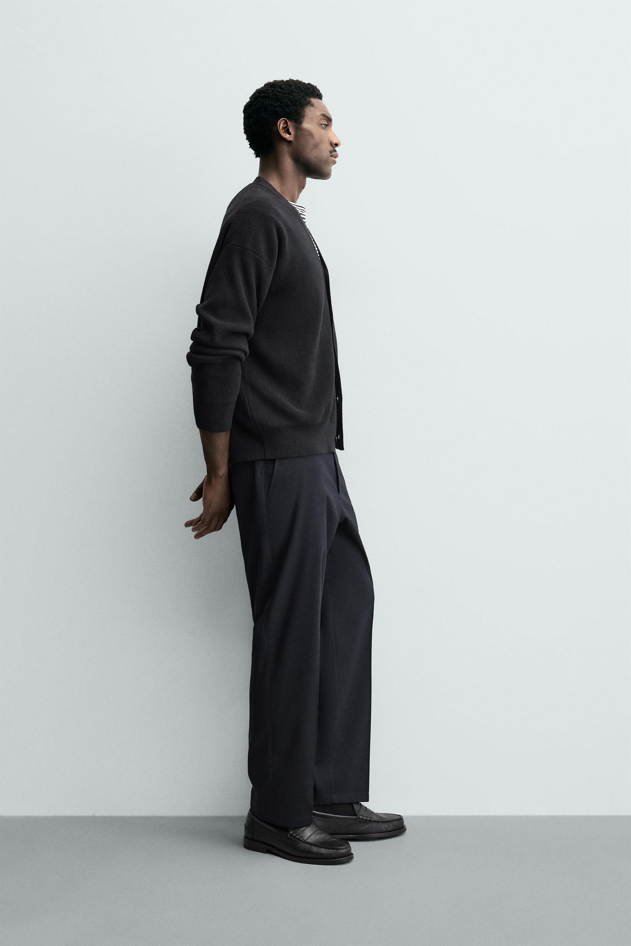 PANTALON REGULAR FIT EN LAINE SANS REPASSAGE