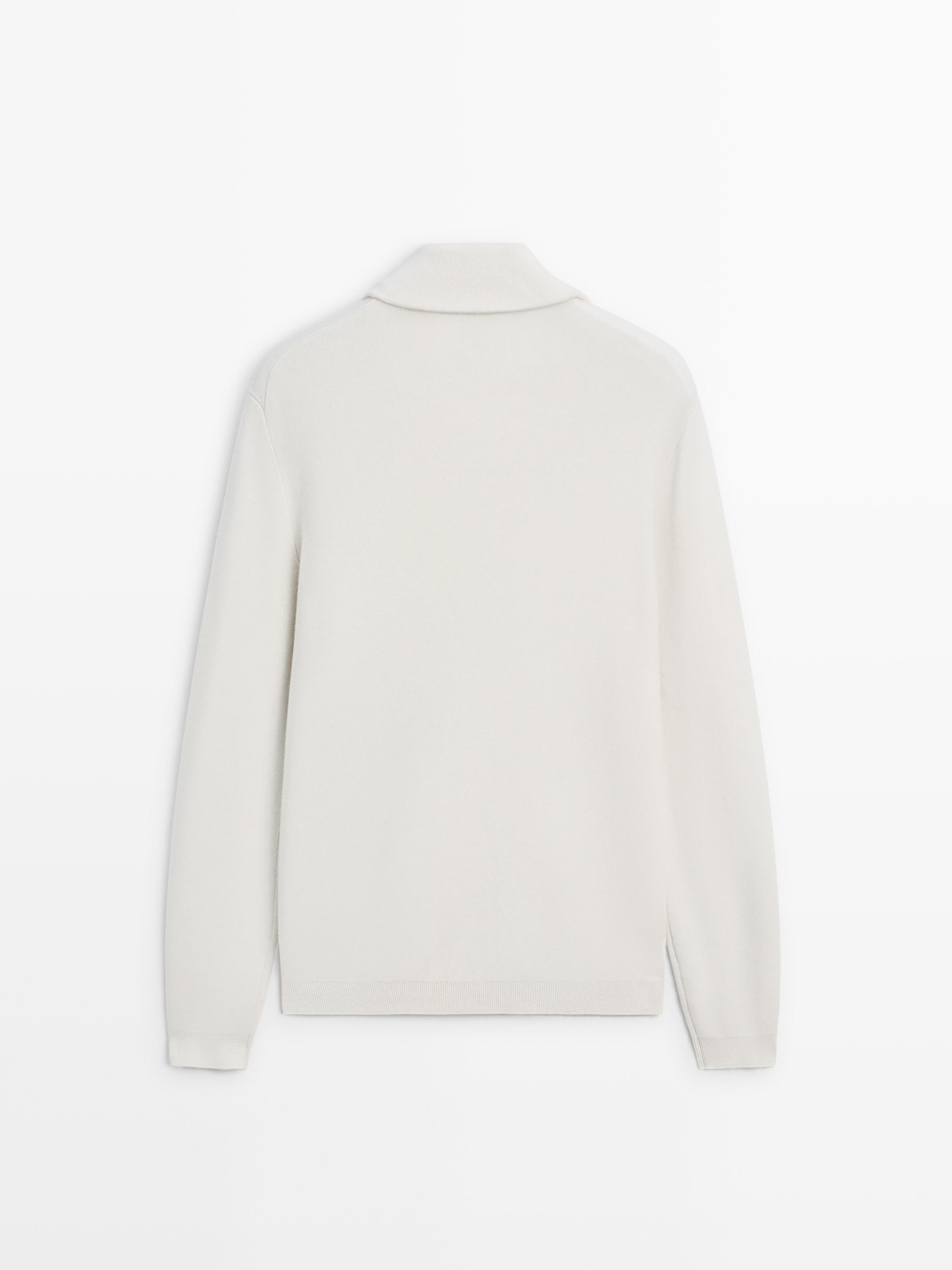 Knit 100% cotton quarter-zip sweater