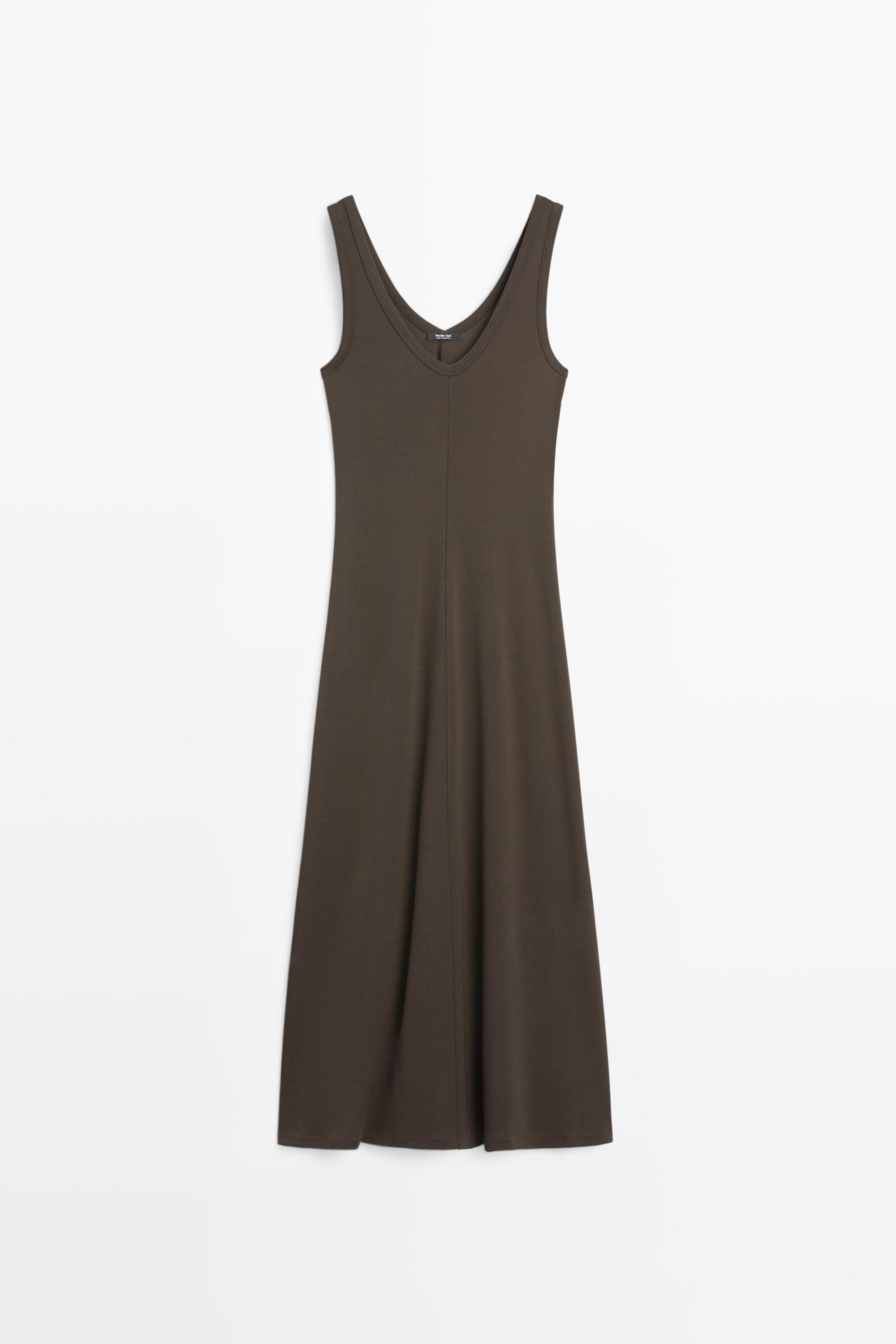 Midi dress with central seam detail