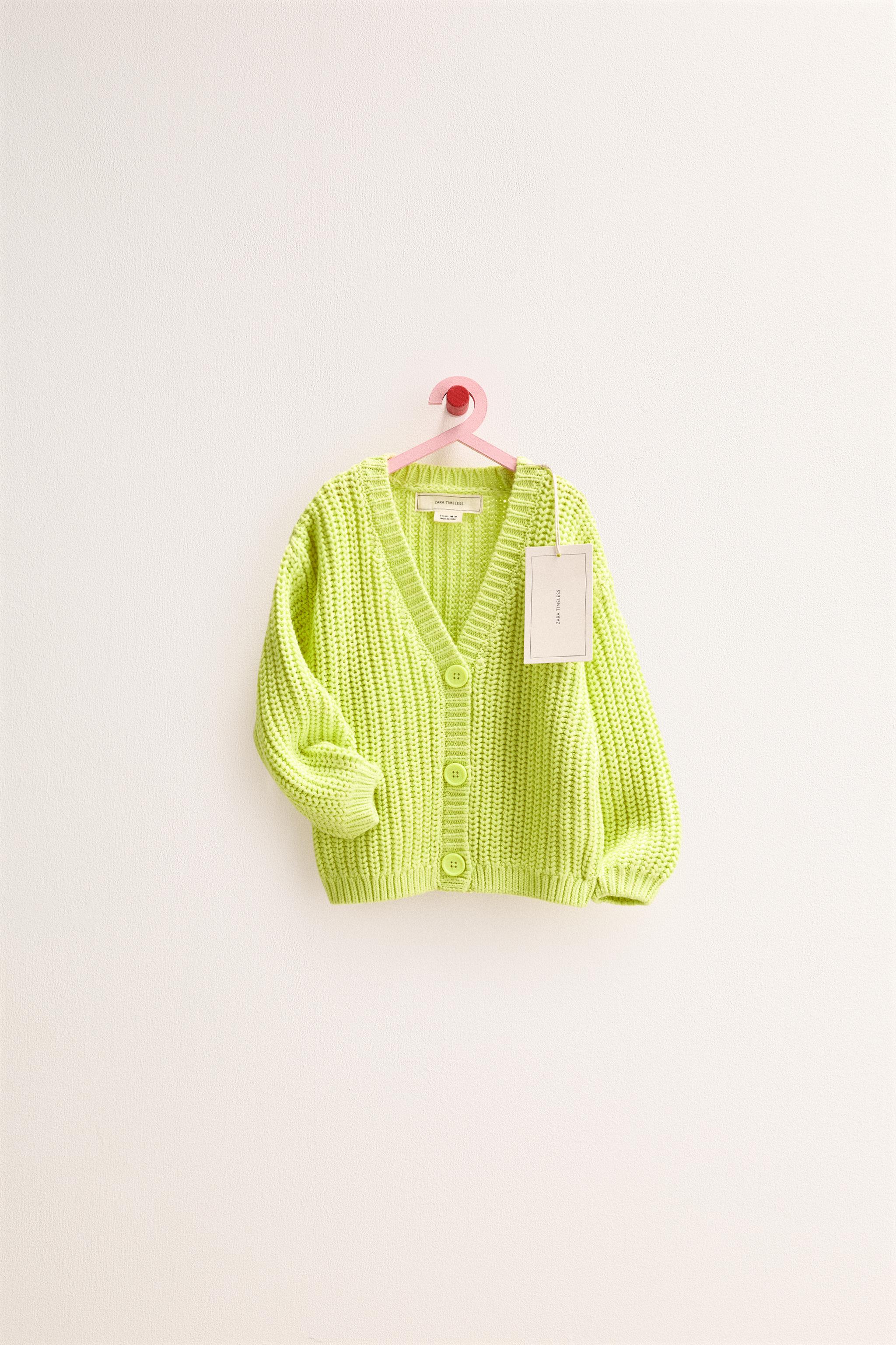 ZARA TIMELESS - ニットカーディガン - ライム | ZARA Japan / 日本