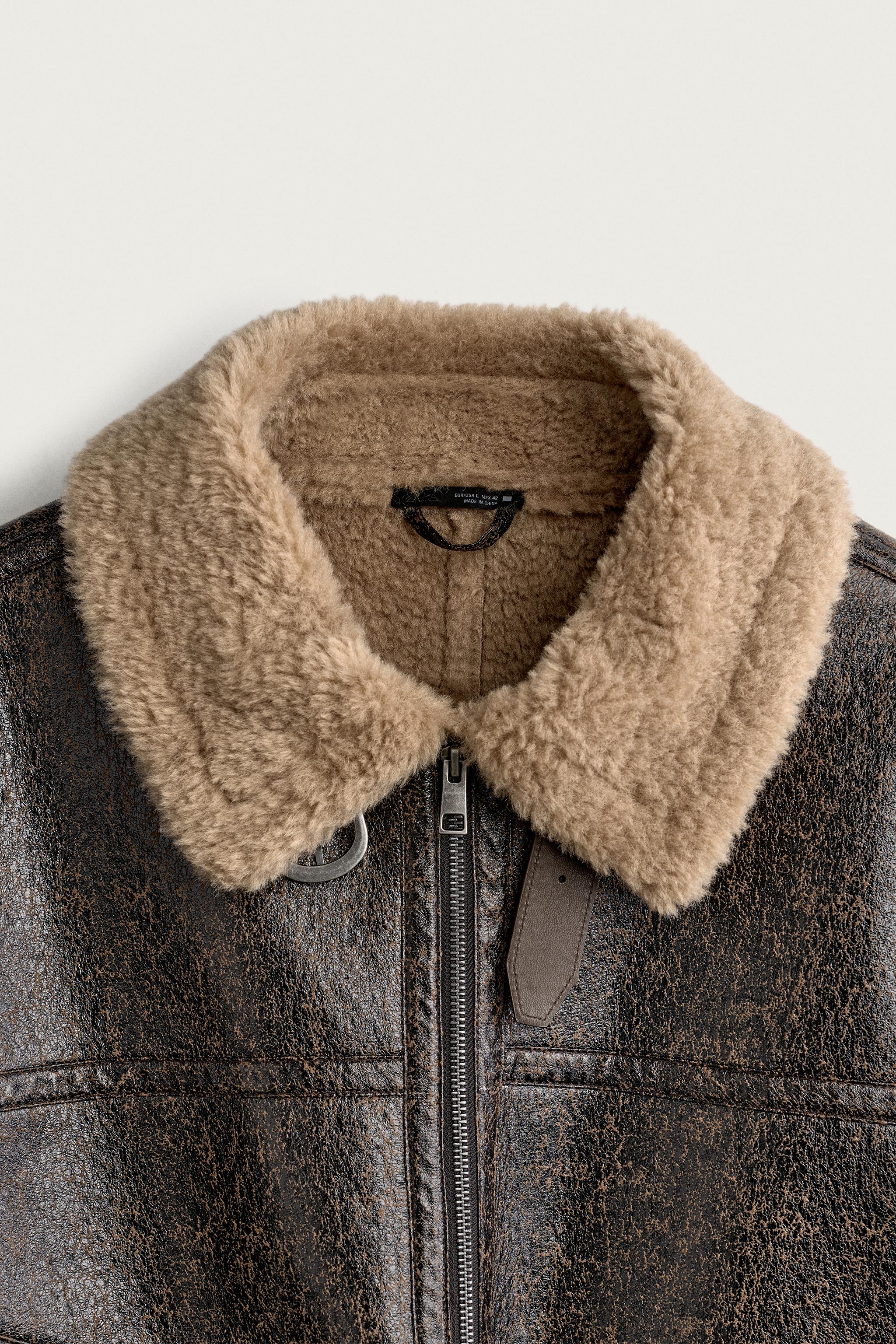 BLOUSON COUPE DÉCONTRACTÉE EN MATIÈRE SYNTHÉTIQUE