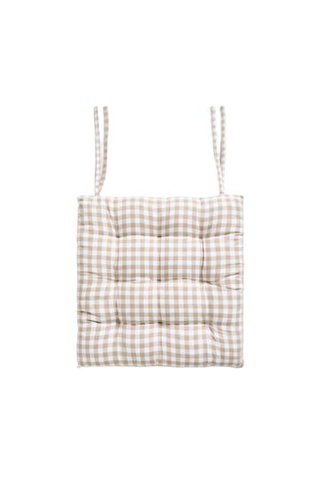 PODUSZKA DEKORACYJNA NA KRZESŁO Z BARWIONĄ NICIĄ - Beżowy Zara