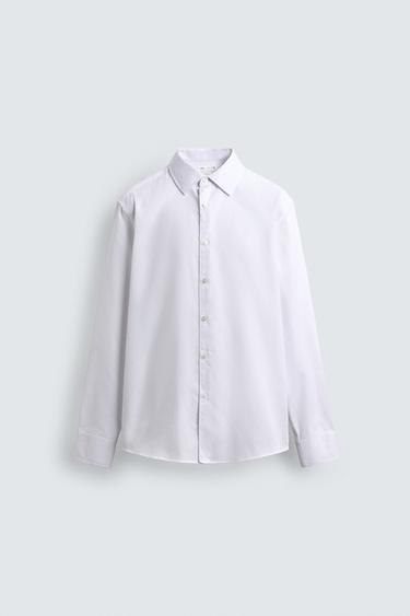 قميص هيكلي EASY CARE - أبيض الخاص بـ Zara