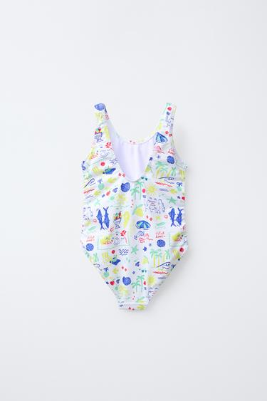 6-14 YEARS/ BEACH PRINT SWIMSUIT - Bluish by Zara - Image 1