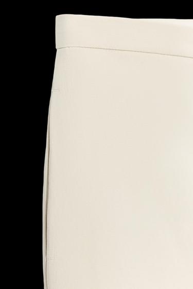Zara CROSSOVER FRONT PANTS ZW COLLECTION - Mid-ecru