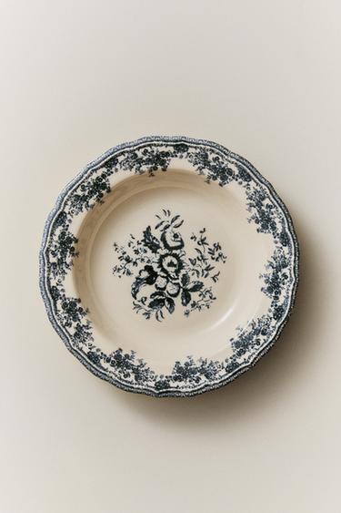 ASSIETTE CREUSE FAÏENCE FLORALE - Bleu de Zara - Image 5