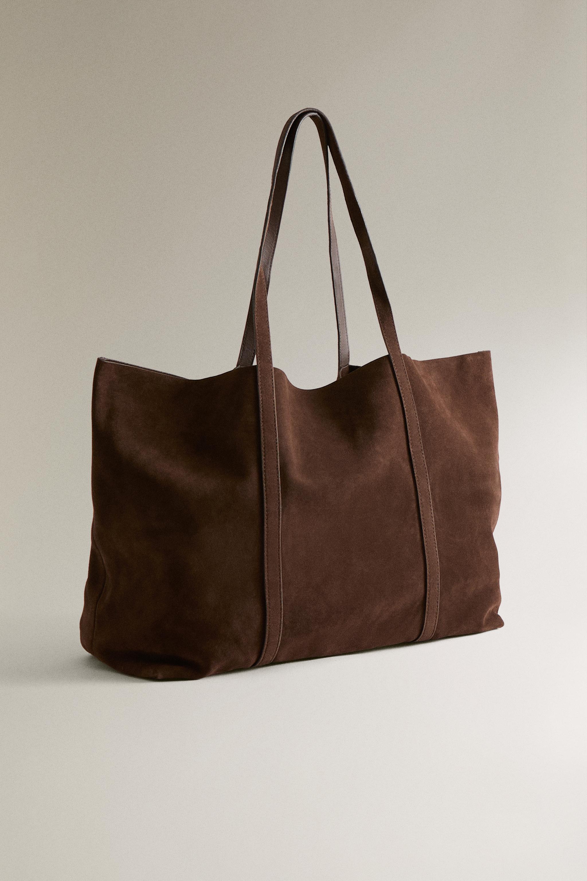 SUEDE LEATHER TOTE BAG