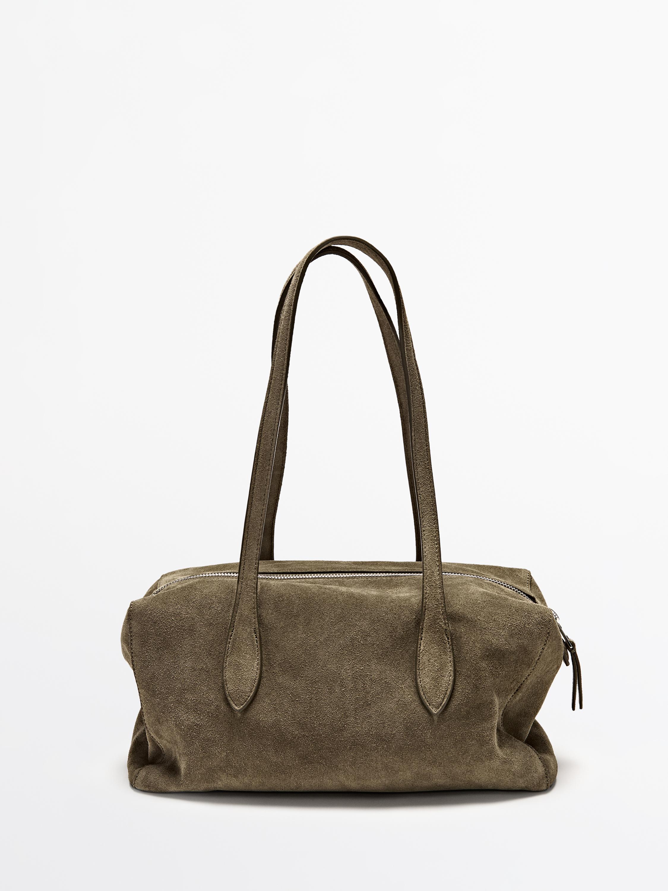 Split leather west satchel bag