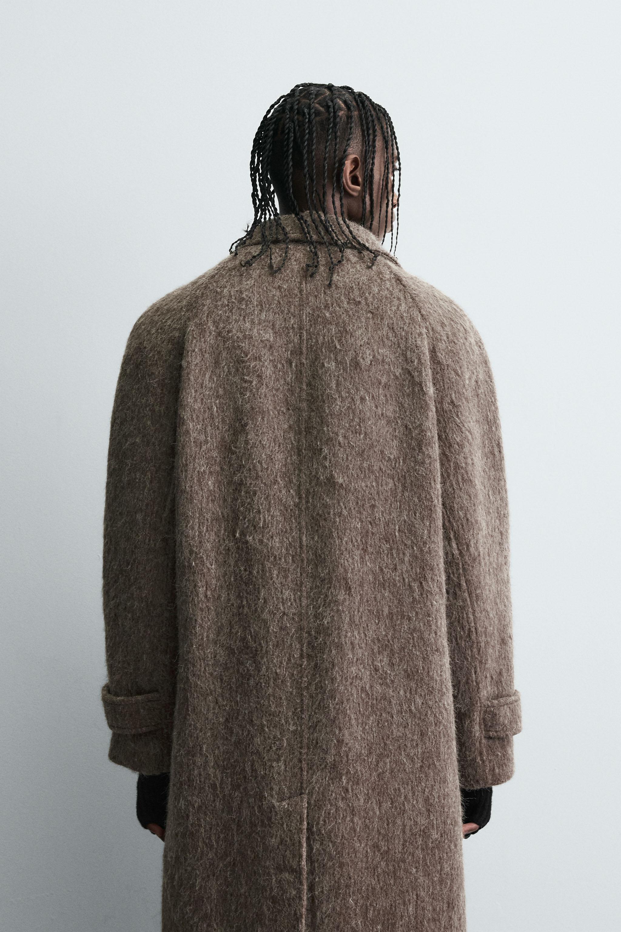 FAUX FUR WOOL COAT