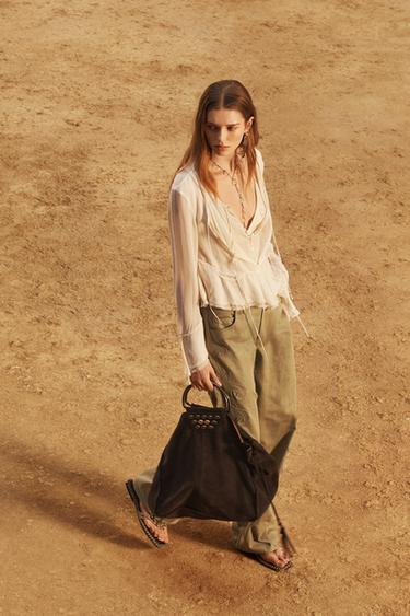 LIMITED EDITION FLARE SLEEVE SHIRT - Beige by Zara - Image 0