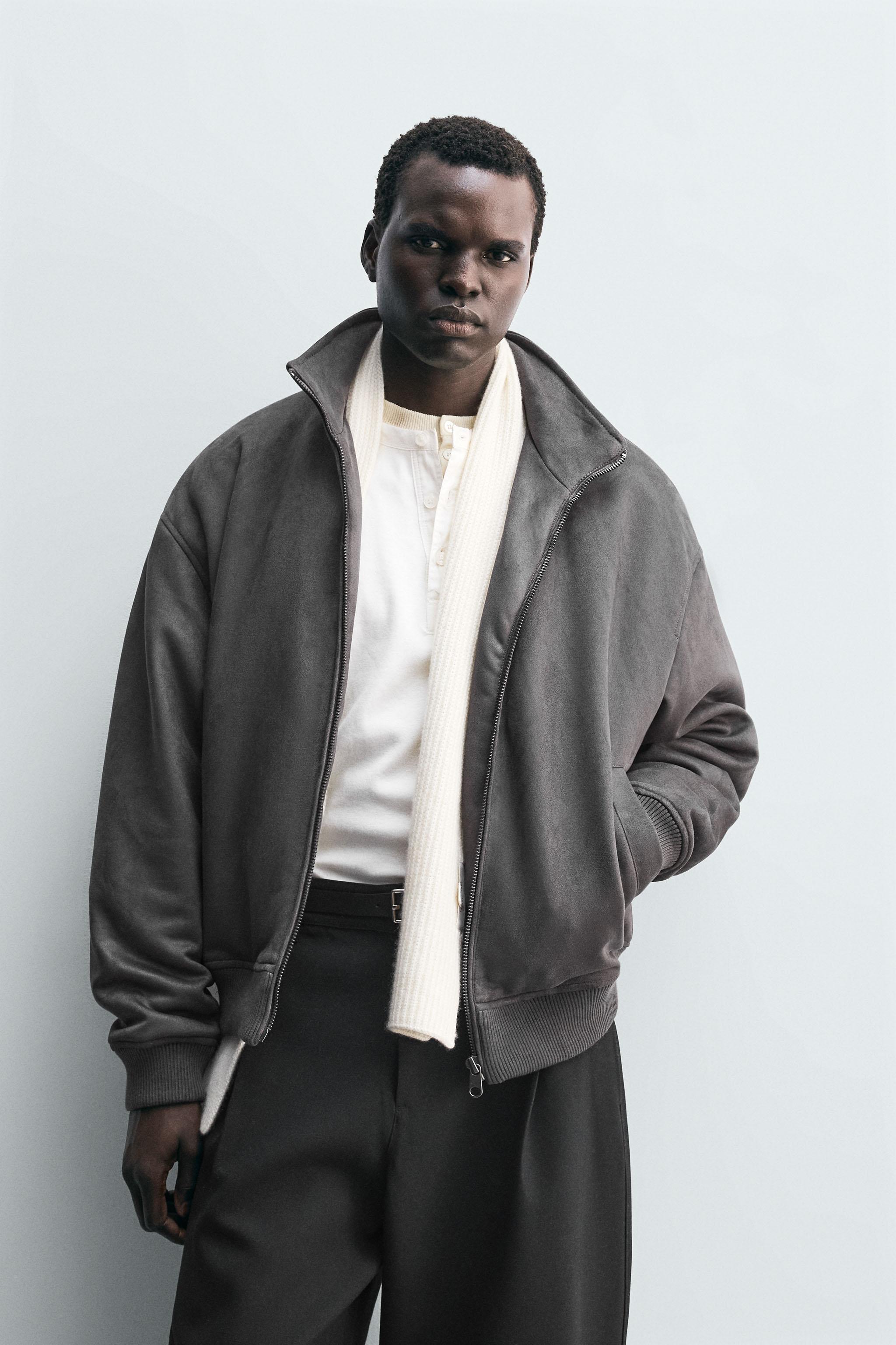 フェイクスエードジャケット - カーボングレー | ZARA Japan / 日本