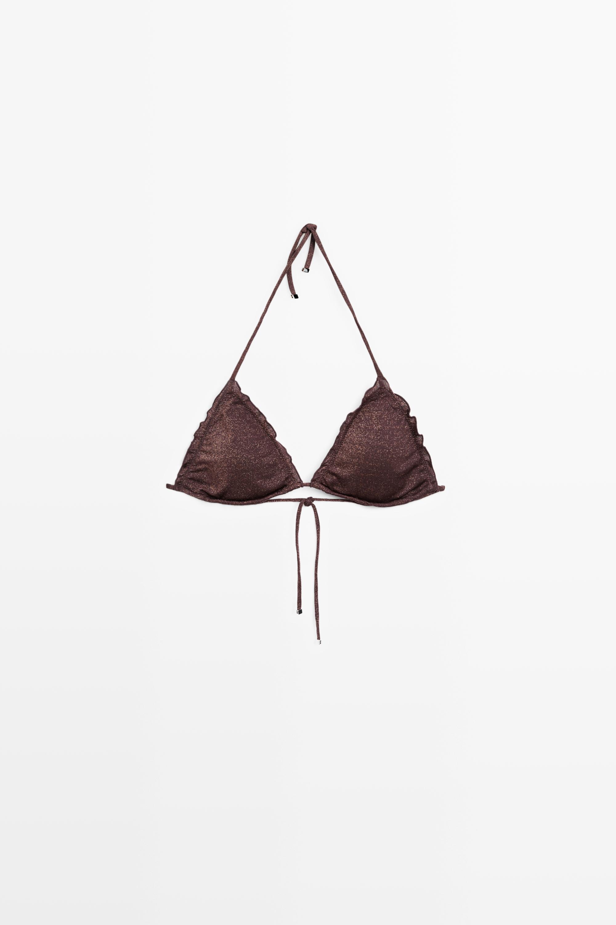 Haut de bikini volanté brillant