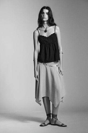 EMBROIDERED TOP - Black by Zara - Image 4