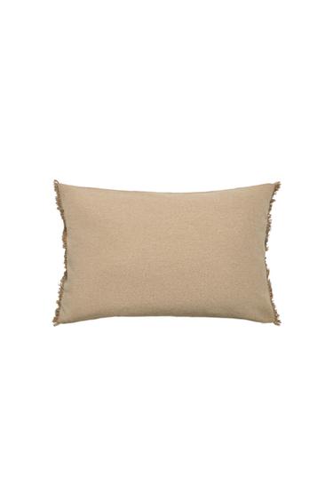 FRINGED CUSHION COVER - Beige by Zara