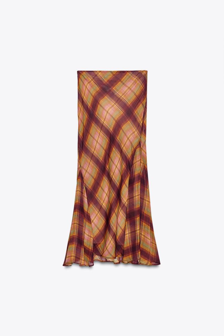 ZW COLLECTION PLAID MAXI SKIRT