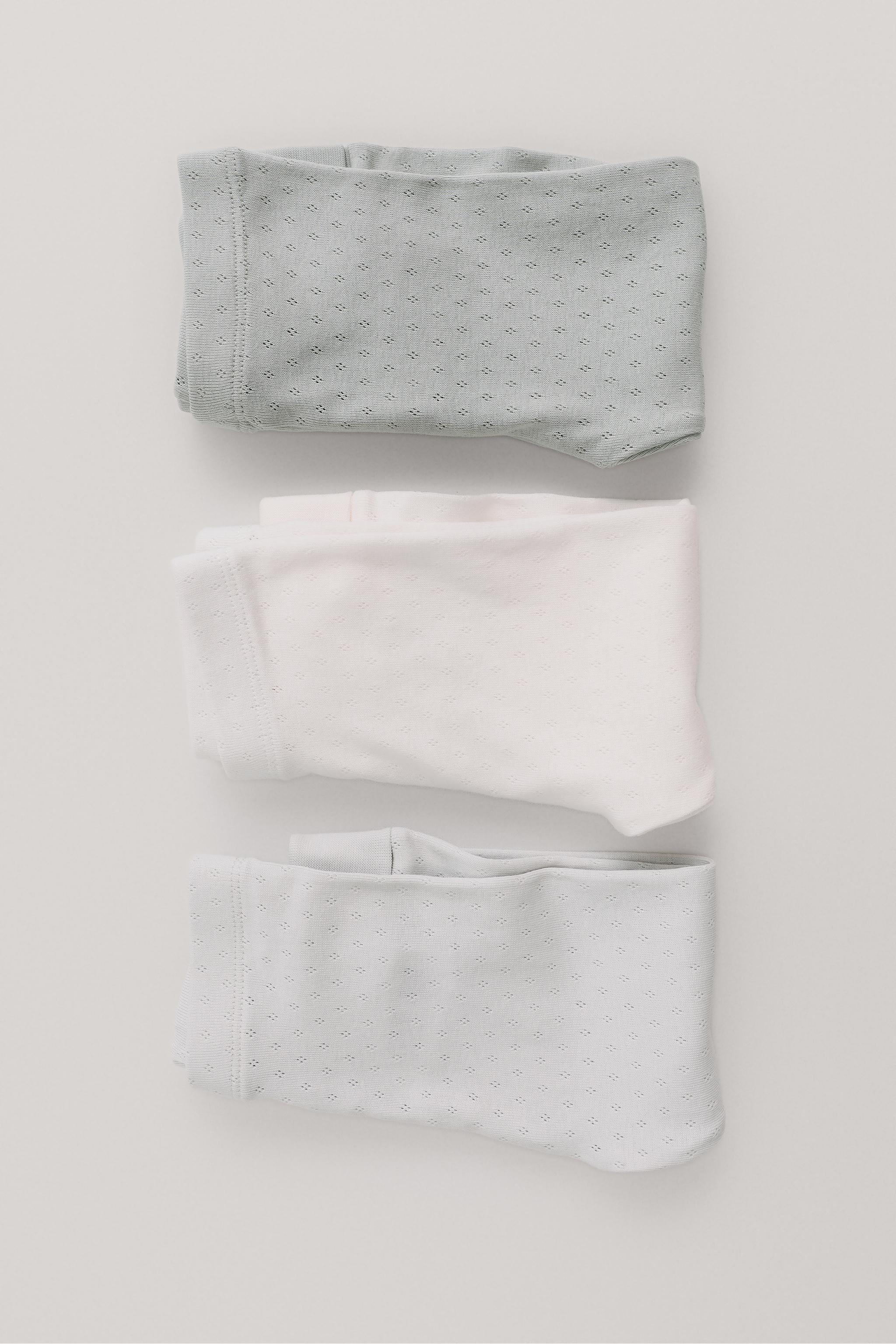 THREE-PACK POINTELLE LEGGINGS — Sea green