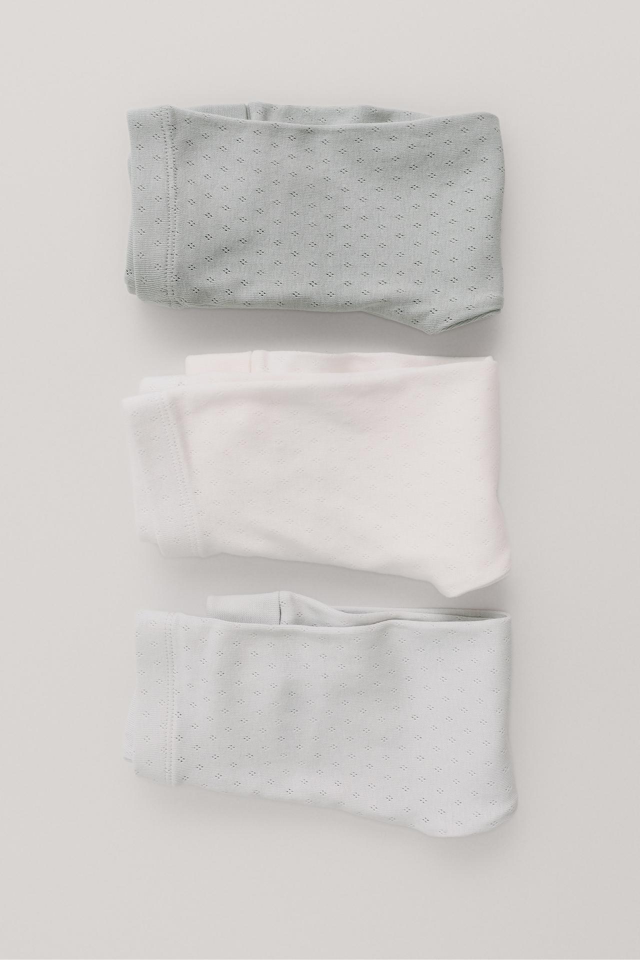 Three-Pack Pointelle Leggings — Sea green