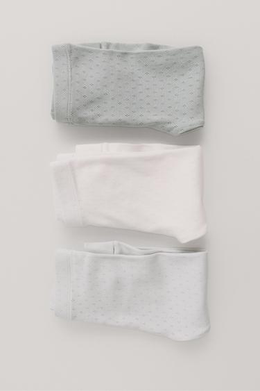 Three-Pack Pointelle Leggings — Sea green 1