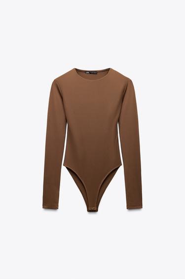LONG SLEEVE POLYAMIDE BODYSUIT - Toffee by Zara - Image 2
