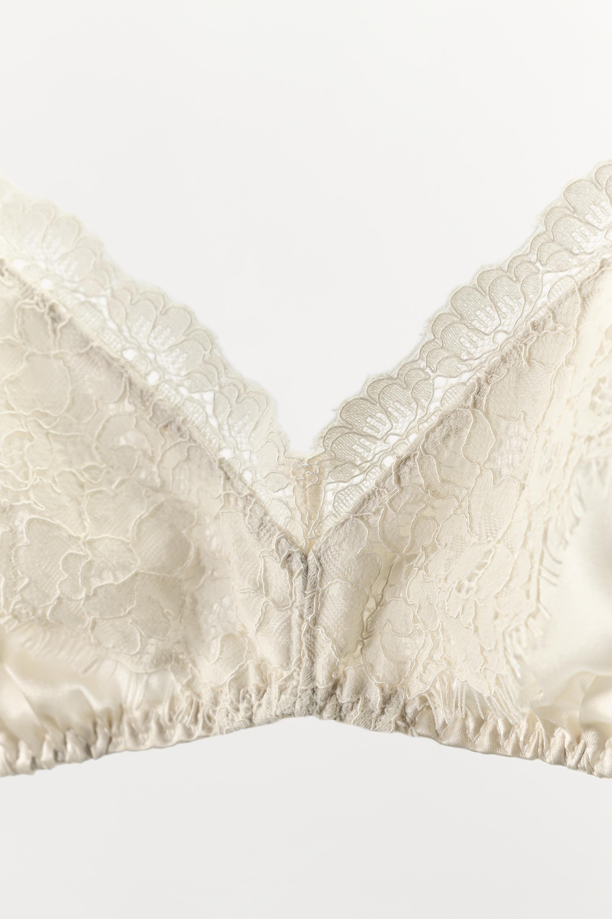 BRALETTE EN MÉLANGE DE SOIE ET DENTELLE