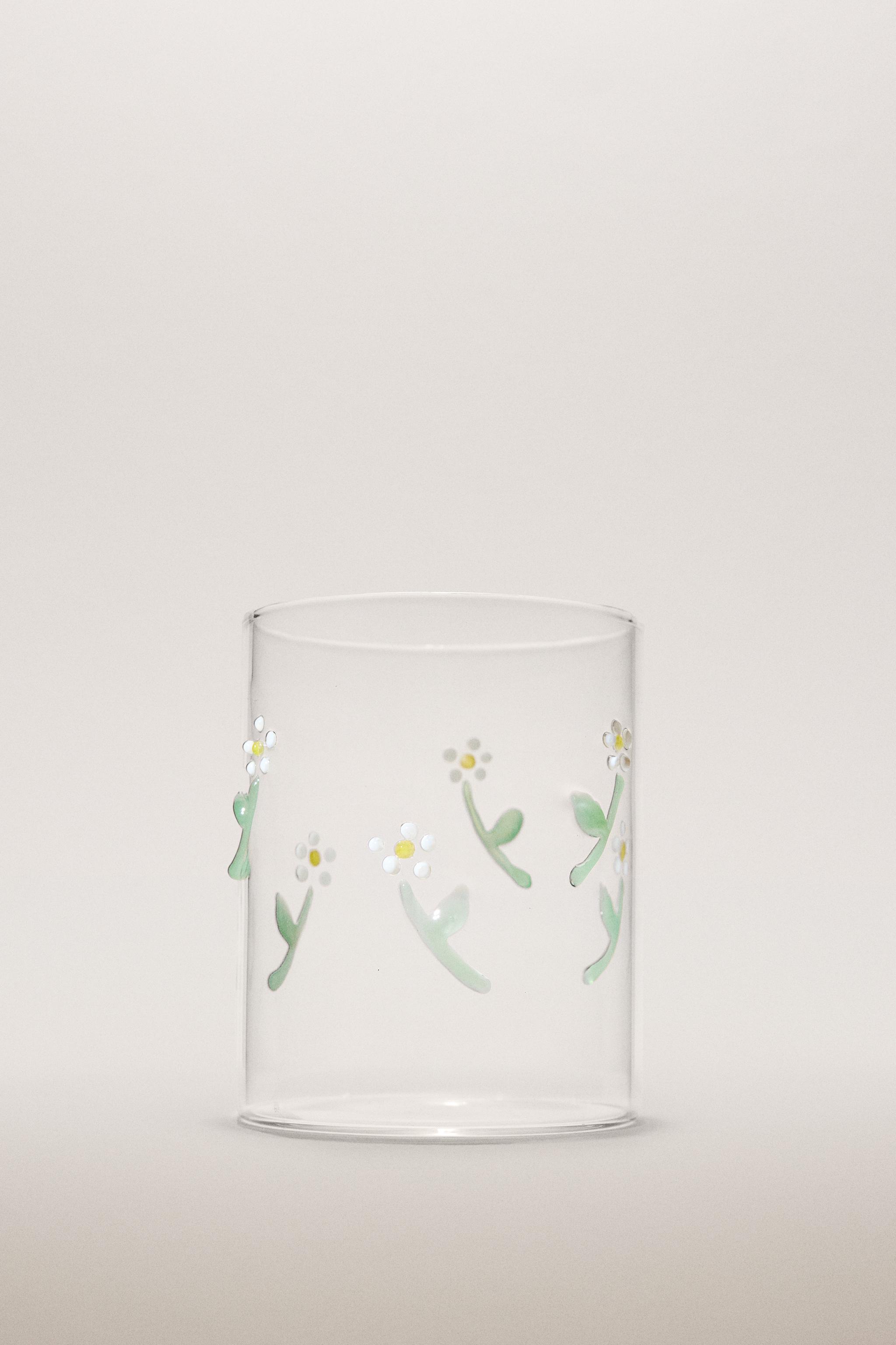 花柄　グラス フラワーモチーフ ボロシリケイトガラス製 コップ - 990 | ZARA Japan