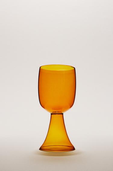 COLOURED BOROSILICATE TALL WINE GLASS X COLLAGERIE - Ochre by Zara