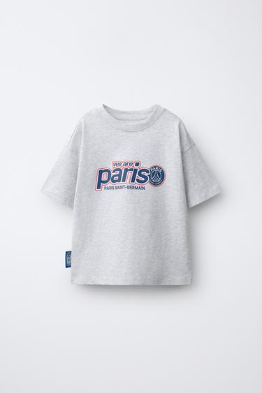 ФУТБОЛКА С ПРИНТОМ PSG® — СЕРЫЙ С МЕЛАНЖЕВЫМ ЭФФЕКТОМ от Zara