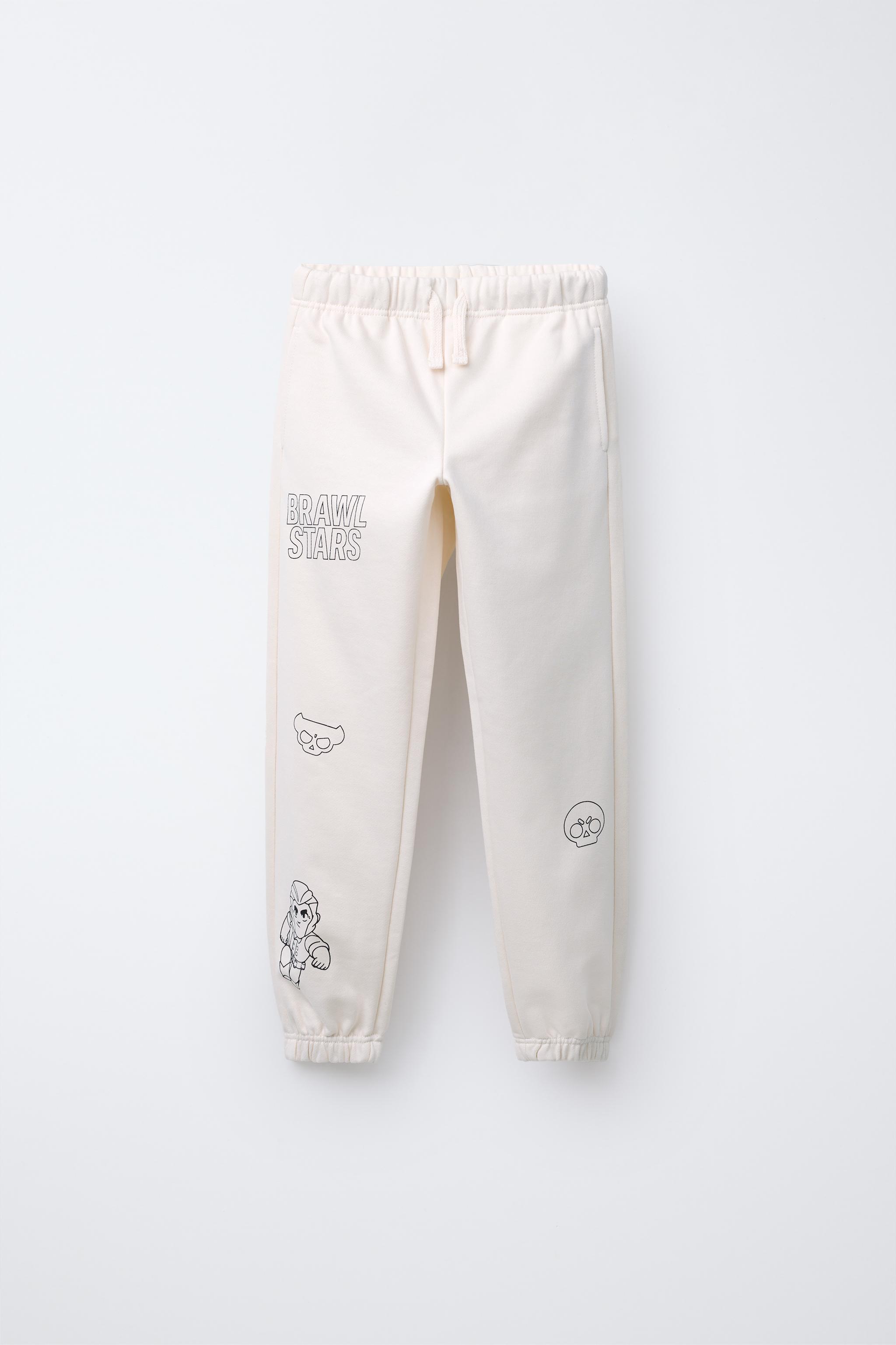 未試着 Sarrouel Sweat Pants ホワイト 38 BRAWL STARS © SUPERCELL OY JOGGER PANTS - Light ecru | ZARA