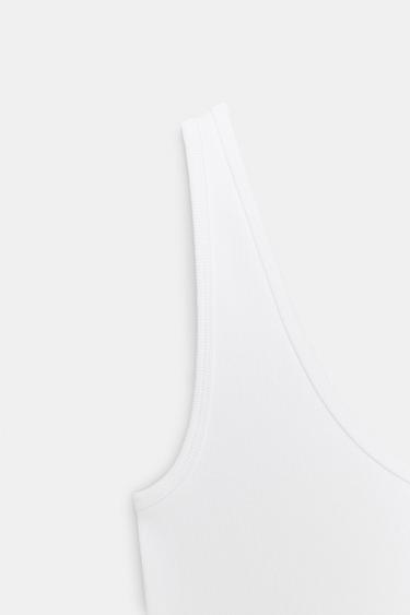 DÉBARDEUR EN COTON - Blanc de Zara - Image 6