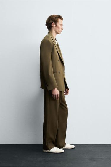 VESTE DE COSTUME À BOUTONNAGE CROISÉ ÉDITION LIMITÉE - Vert olive de Zara - Image 3