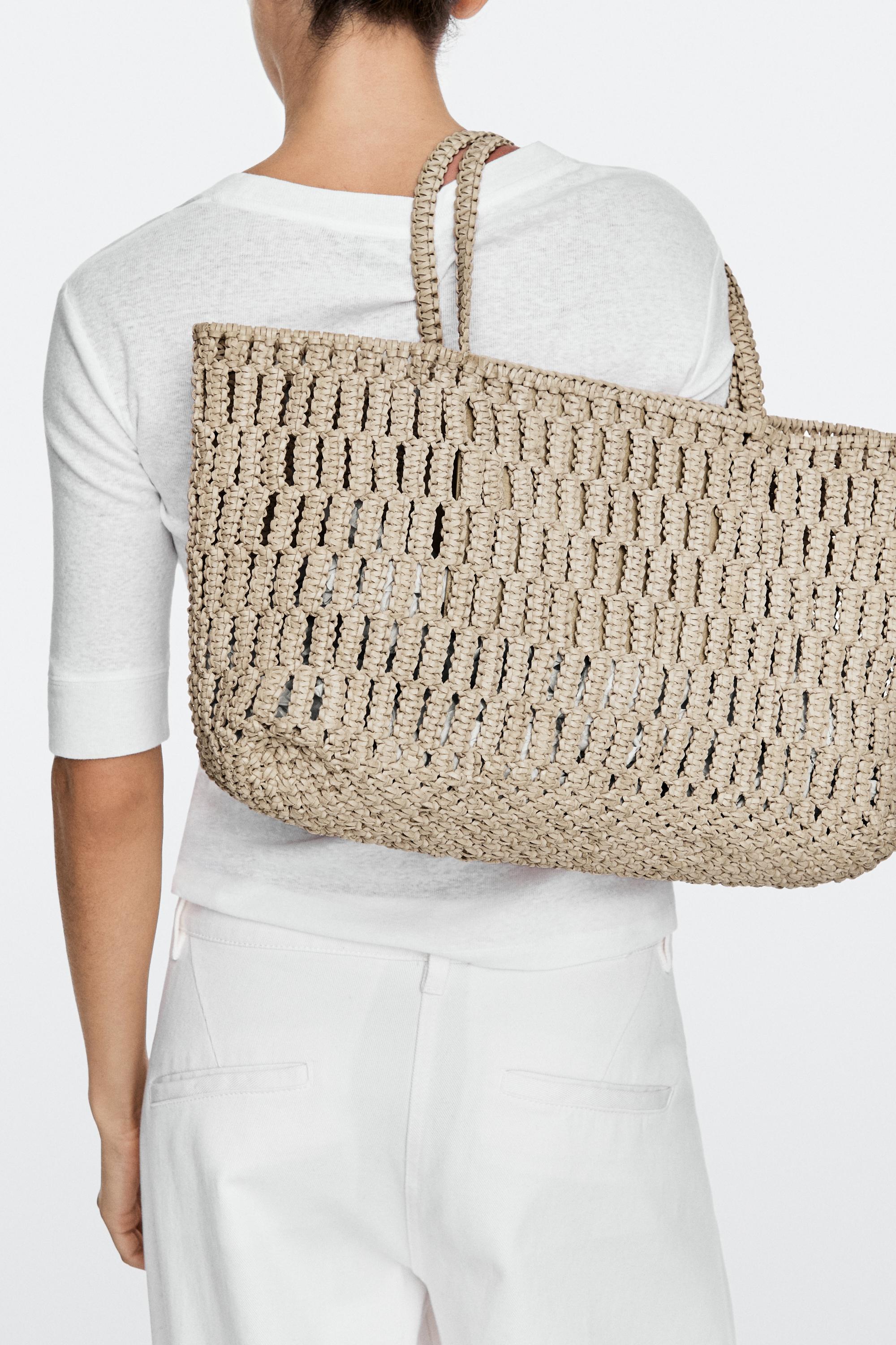 Braided nappa leather shopper bag