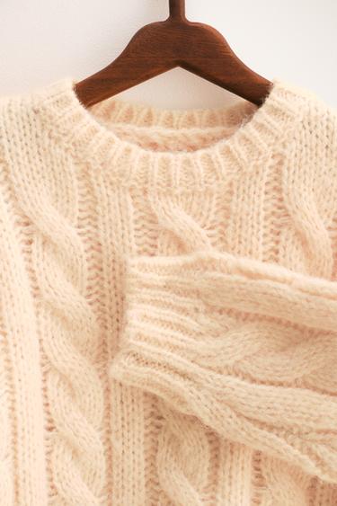 ZARA TIMELESS - CABLE-KNIT WOOL JUMPER - Vanilla by Zara - Image 2