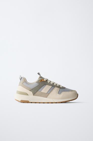 Zara PIECED ATHLETIC SNEAKERS - Gray - Image 0