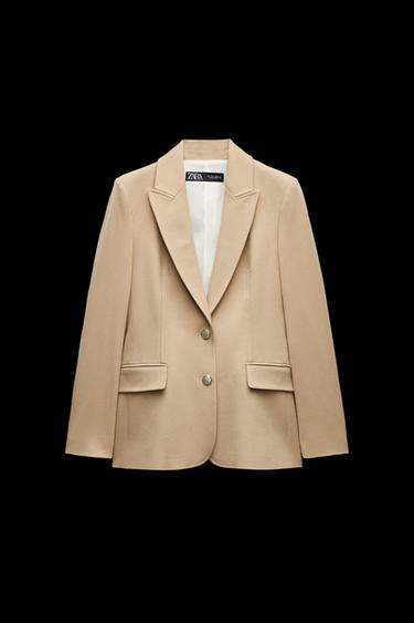 FITTED BLAZER WITH SHOULDER PADS - camel by Zara - Image 0