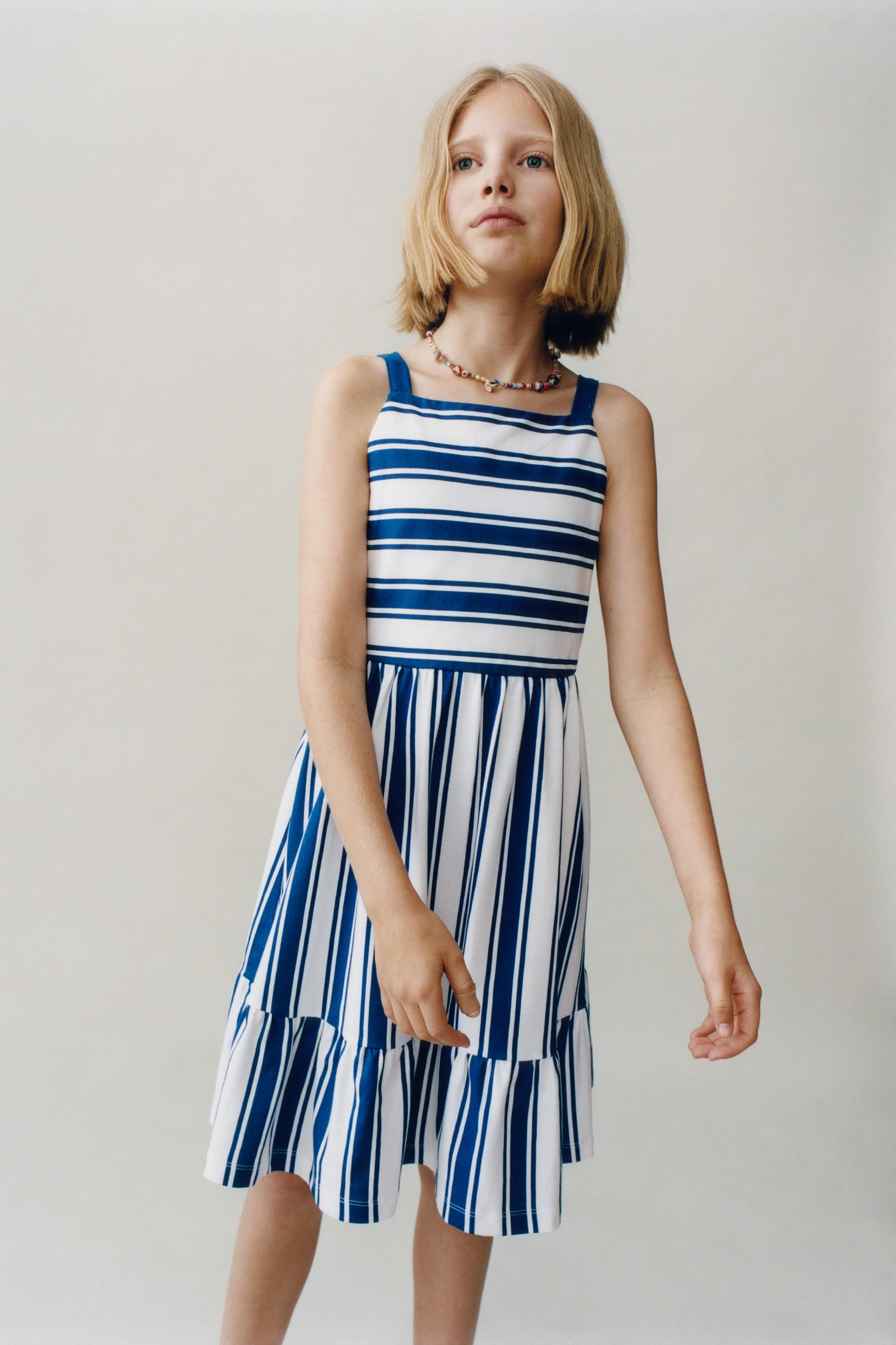 ZARA|マリンストライプワンピース フレアシルエットが美しい マリンストライプ柄ワンピース - ブルー | ZARA Japan / 日本