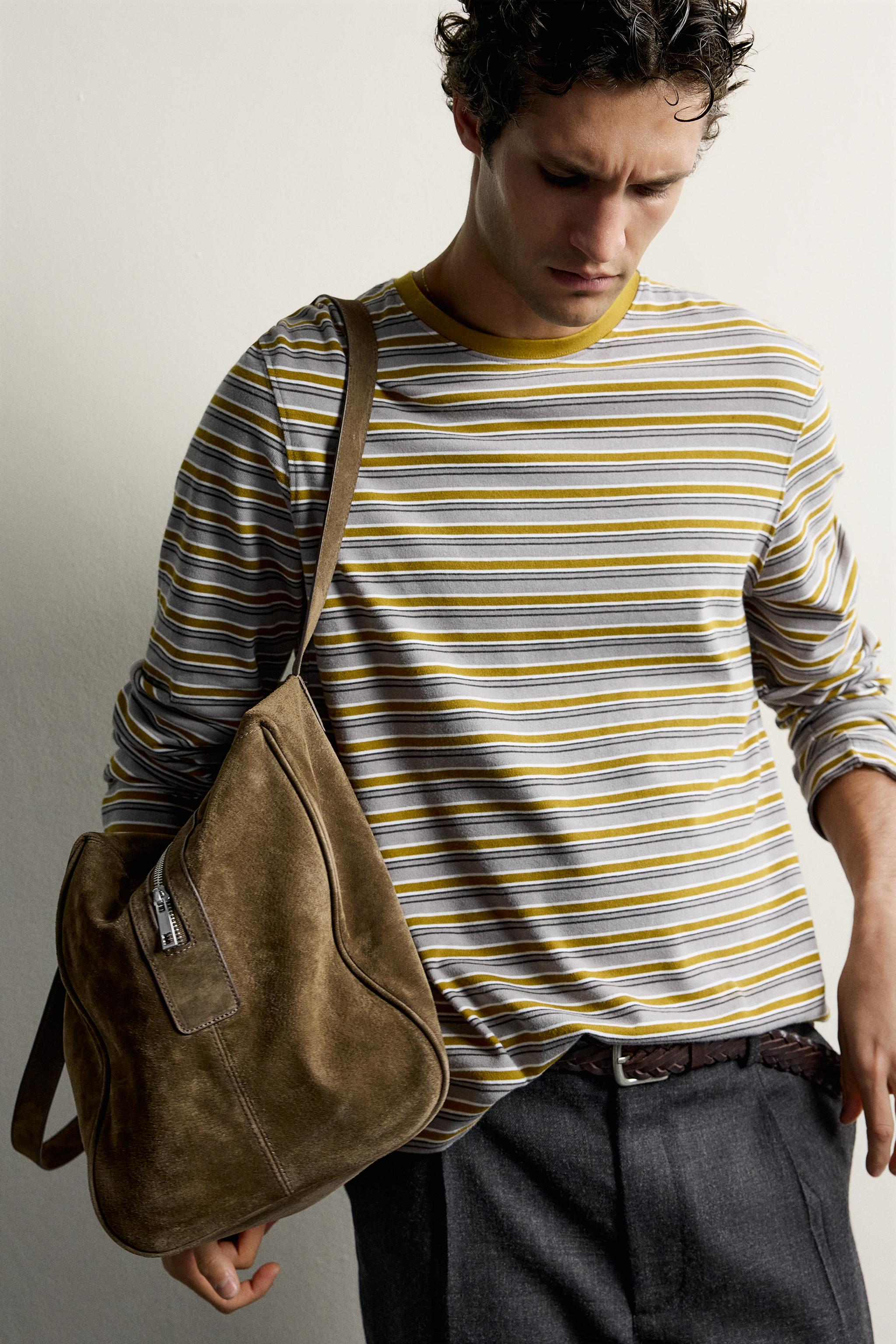 Regular Fit Striped Jacquard T-Shirt