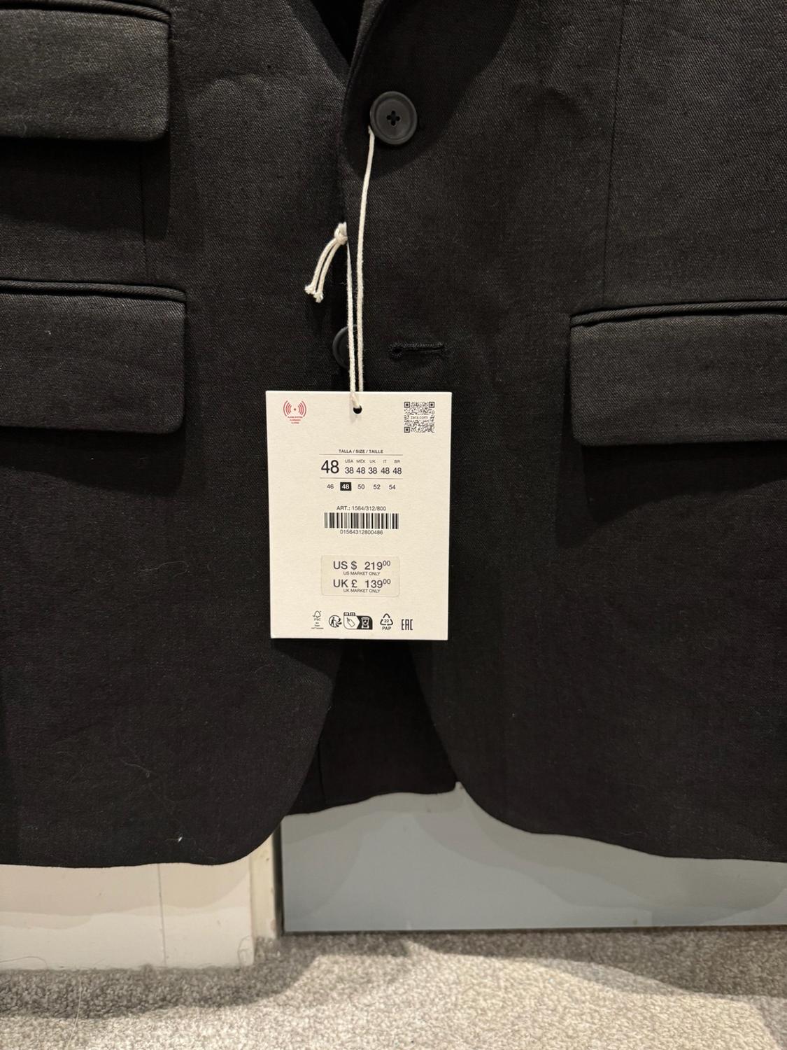 100% LINEN TWILL SUIT BLAZER AARON LEVINE X ZARA - Image 3