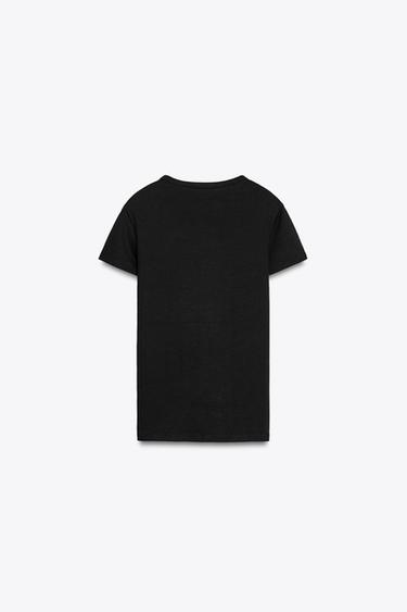 RIBBED SHORT SLEEVE T-SHIRT - Black by Zara - Image 6