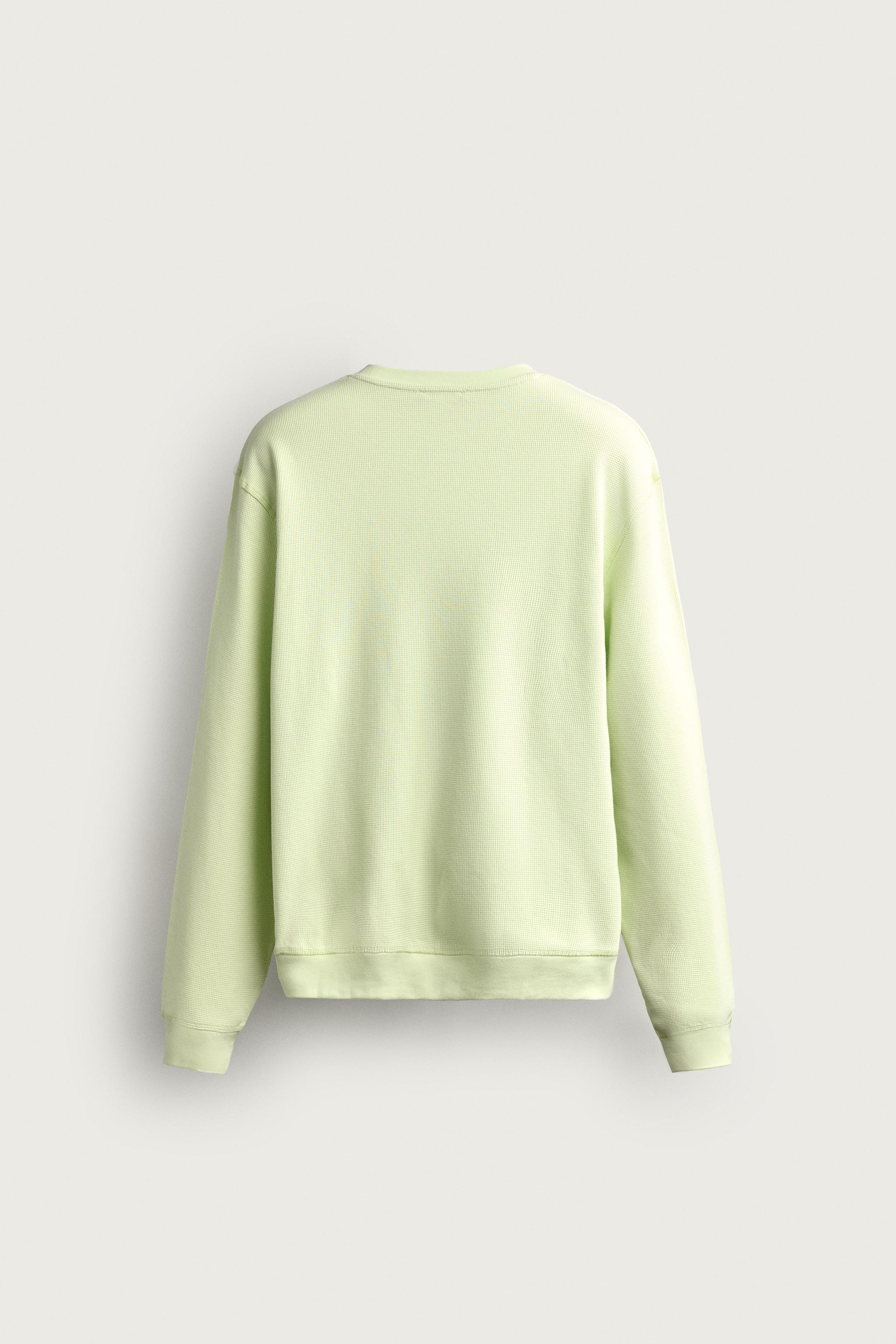 Мужские худи Zara WAFFLE-TEXTURE REGULAR-FIT SWEATSHIRT — фото 7