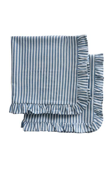 PACK OF RUFFLED COTTON NAPKINS (PACK OF 2) - Blue by Zara