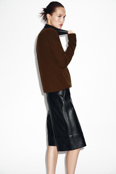 FAUX LEATHER LONG BERMUDA SHORTS - Black by Zara - Image 2