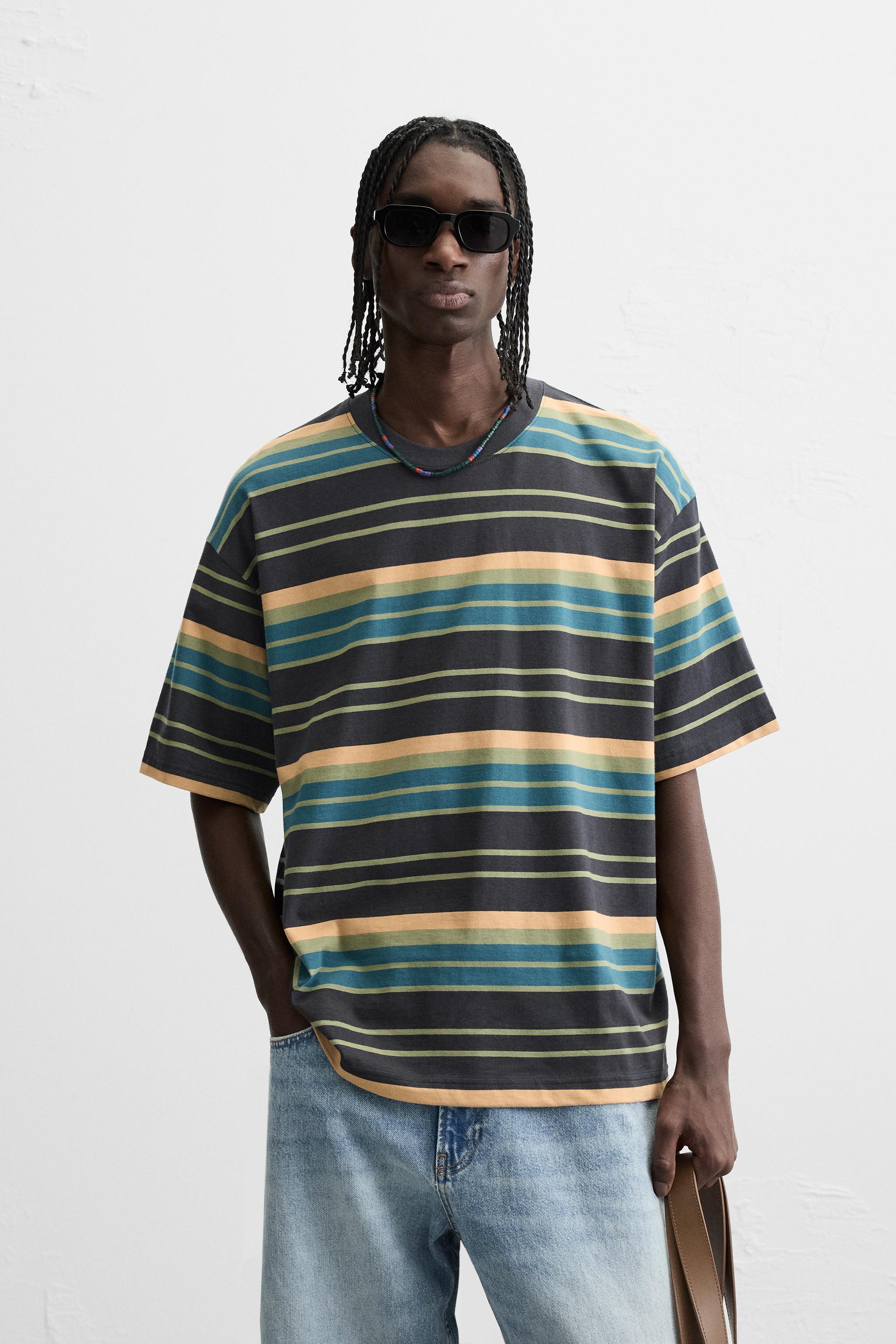 安心★関税込み★ZARA★STRIPED JACQUARD KNIT T-SHIRT STRIPED JACQUARD KNIT T-SHIRT - Burgundy | ZARA United States