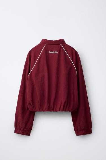 BLOUSON SPORT À LISERÉS CONTRASTE - Bordeaux de Zara - Image 2