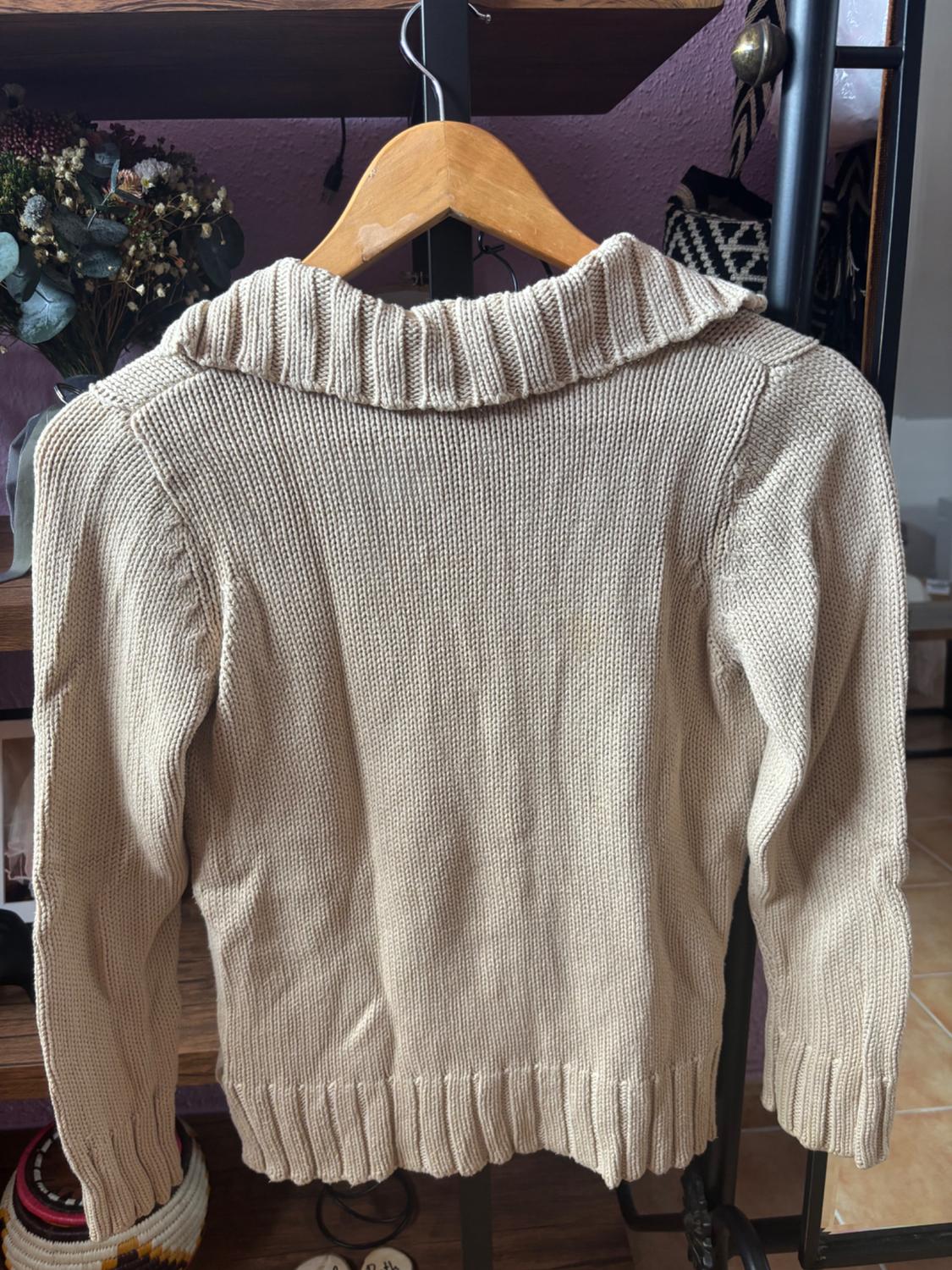 CHAQUETA DE PUNTO BEIGE - Image 4